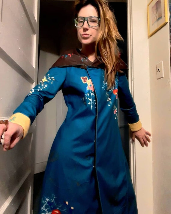 Whimsical 1970's floral fairy cape
