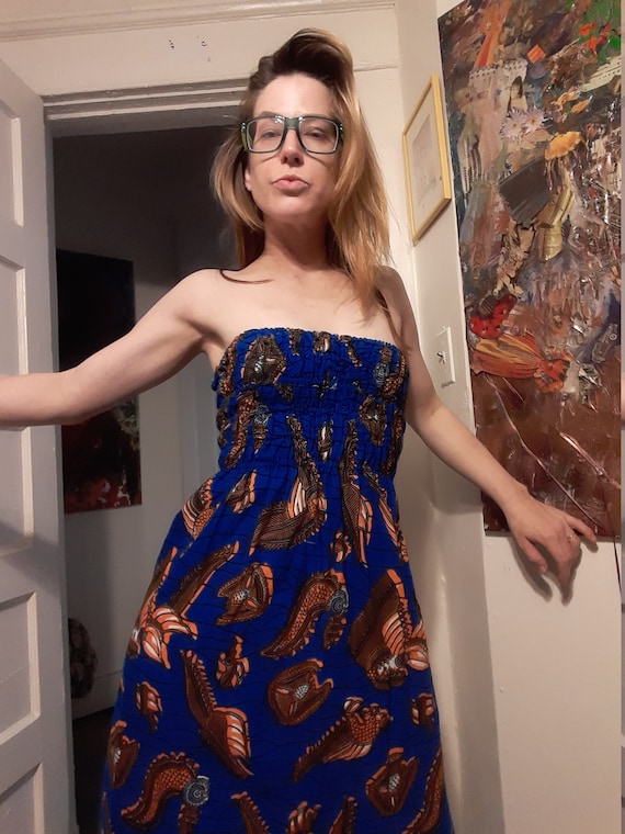 1970's psychedelic batik print sundress