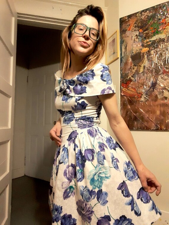 1980's floral party dress