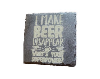 Slate Beer Coasters - Great Gift for Bar Owners or Home