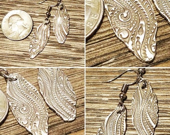 Pure Silver Antiqued Earrings - Beautiful Earrings - Great Gift