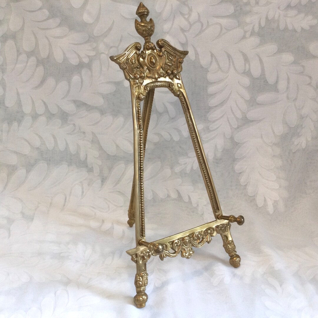 Victorian Easel 18 Brass Display Stand Fancy Picture Holder Etsy