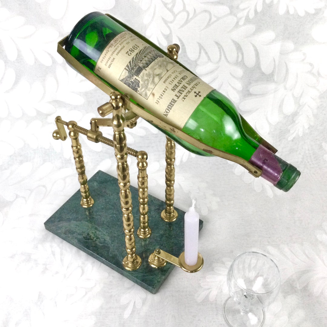Vintage Mechanical Brass Wine Decanting Cradle With Marble Etsy