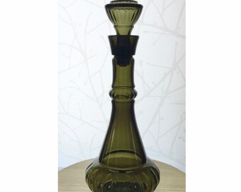 Vtg 1964 Jim Beam Genie Decanter 14” Smoke Green Bottle Glass Retro Mid Century