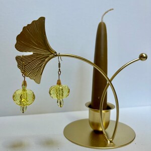 Yellow Bead Dangle Earrings
