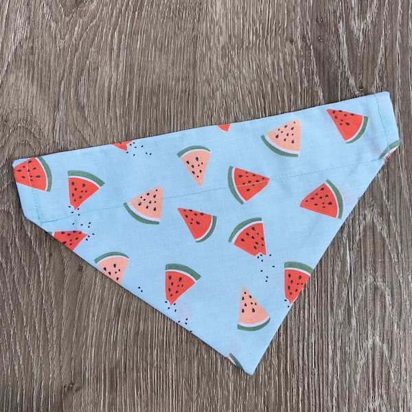 Watermelon Dog Bandana Over the Collar, summer fruit bandana, summer dog, watermelon slice, watermelon fruit, pet neckerchief, melon bandana