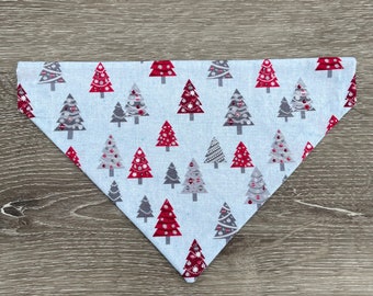 Christmas Trees Dog Bandana Over the Collar, Christmas dog scarf, winter dog bandana, merry Christmas dog, Christmas dog outfit, tree dog