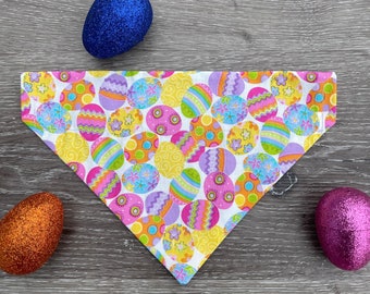 Easter Egg Dog Bandana Over the Collar, pastel dog bandana, spring dog bandana, cat Bandana Easter, puppy bandana, Easter dog gifts, pet