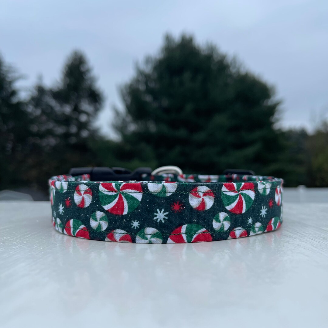 Peppermint Dog Collar, Candy Cane Dog Collar, Christmas Dog Collar
