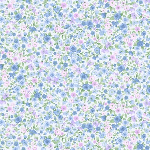 Fabric COTTAGE CHARM - New!! *BLUE Tiny Antique Floral* CD2257  by Timeless Treasures Premium Cotton