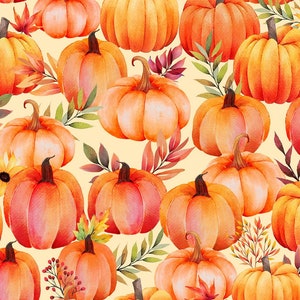 Fabric *AUTUMN LIGHT* Cream Packed PUMPKINS 187 New!!!  Premium Cotton Always Continuous Cut For You - Wilmington Prints
