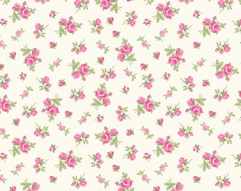 Tissu COTTAGE CHARM - Nouveau ! *Petite rose crème mélangée* CD2256-Crème par Timeless Treasures Coton premium