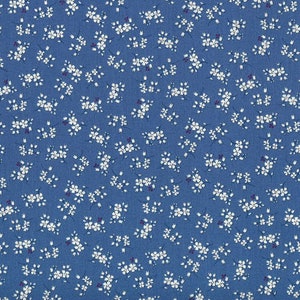 Fabric FIORE "BLUE & WHITE Tiny Floral" New Fabric from Elite!! 100% Premium Cotton Continuous Cut For You!! Made in Japan!!