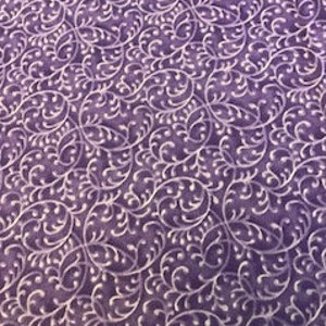 Fabric - Beautiful Purple Scroll - NEW!!!!