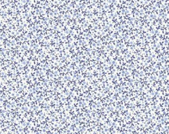 Fabric by the YARD - Calico Fabric NEW - Gentle Breeze - BLUE Tiny Floral Fabric