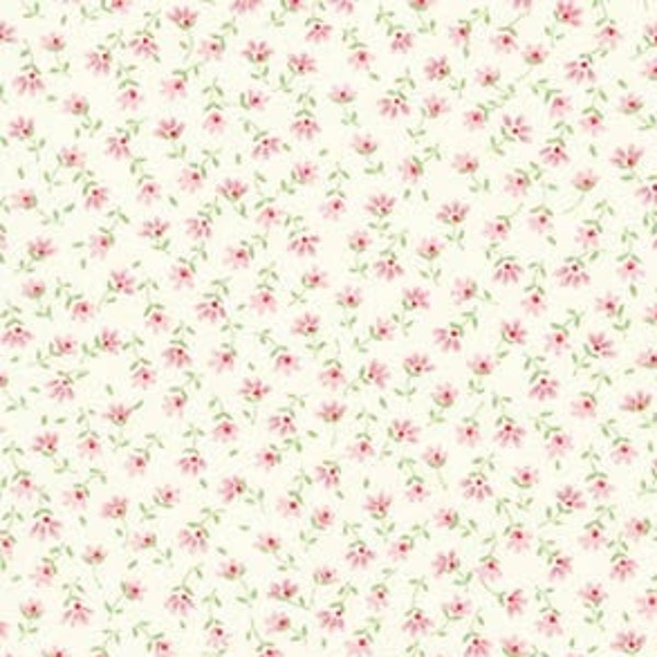 Fabric - BLOSSOM by Sevenberry - Petite Fleurs - Tiny Pink Floral Fabric - The REAL SEVENBERRY Collection Made in Japan - Continuous Cut 4U