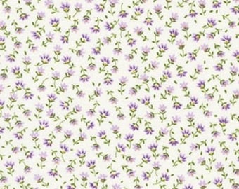 Fabric - PURPLE - Sevenberry Petite Fleurs - Tiny Lavender Floral Fabric