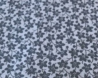 Fabric by the YARD - GREY Floral Calico!