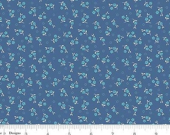 Fabric MERCANTILE DELIGHTFUL *DENIM* New!! ** C14388 Lori Holt Bee in my Bonnet - Gorgeous Tiny Floral Always Continuous Cut!