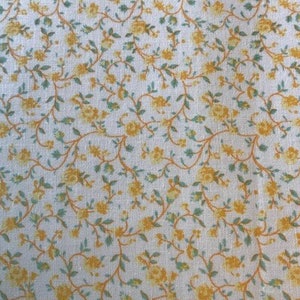 Fabric -  YELLOW Tiny FLORAL - Light Weight Cotton - Vintage Feel - Continuous Cut Always - New - Cut From Bolt - Pet Free Shop #05 YELLOW