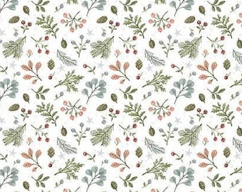 Fabric *MAGICAL WINTERLAND* Foliage Snow C14943 by Lisa Audit of RBD - Premium Cotton and Always Continuous Cut!