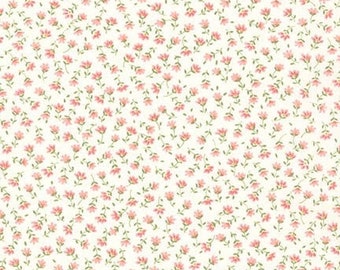 Fabric - Sevenberry Petite Fleurs - Tiny Coral Flowers Fabric!!! **The REAL SEVENBERRY Back in Stock Now! and Always Continuous Cut For You!