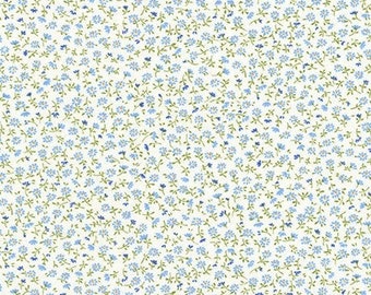 Fabric - Sevenberry: Petite Garden BLUE - Tiny Blue Floral Fabric