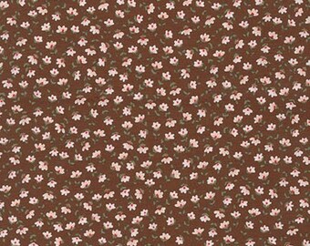 Fabric by the YARD - Petite Fleurs **PINK/BROWN** New ***Back in Stock and Hard to Find!!  !!