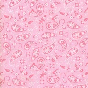 Fabric - PAISLEY BANDANA - Bubble Gum PINK!!!!!!  New - Fabric by the Yard!