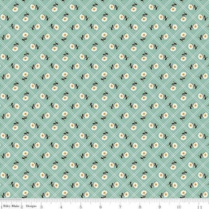 Fabric - PRAIRIE ROSE SEAGLASS - New lori Holt "Prairie Collection" Riley Blake Designs - Continuous Cut!  Floral Fabrics!!