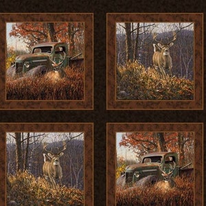 BUCKS & TRUCKS Pillow Panels - GORGEOUS Fabric - New!!!!  100% Cotton!!!