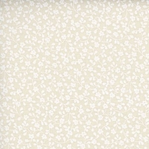 Fabric - - NEW!! White on Natural TANGLED Floral!!