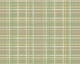 Fabric *LOVE ME MORE Plaid Green C15634* by Lisa Audit New! - 100% Premium Cotton by Riley Blake Designs and Always Continuous Cut For You!