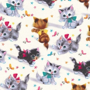 KITTYS - Vintage Look      ***Fabric by the YARD          ***Michael Miller Fabric