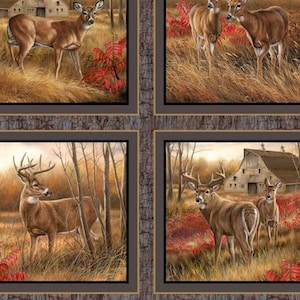 Fabric Panel - WHITETAIL - Amongst the Shadows - Pillow Panels - NEW Here!!! Check this out!!!!!!