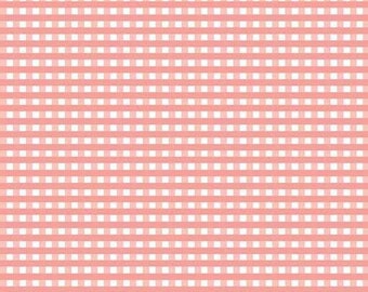 Fabric GINGHAM *CORAL* New Beautiful Quilting Cotton Always Continuous Cut For You C440-54