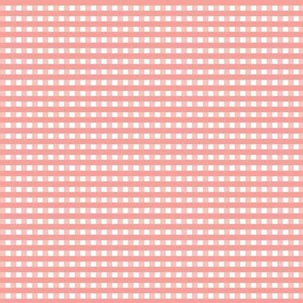 Fabric GINGHAM *CORAL* New Beautiful Quilting Cotton Always Continuous Cut For You C440-54