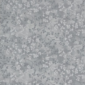 Fabric - DOVE GRAY FLORAL !!  Calico Gray Tones!! New!!!  Always Continuous Cut For You