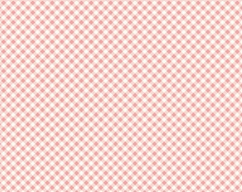 Fabric GINGHAM *Kassidy Coral* 1/16&quot; Diagonal - BEE GINGHAMS - New Beautiful Quilting Cotton Always Continuous Cut For You C12557