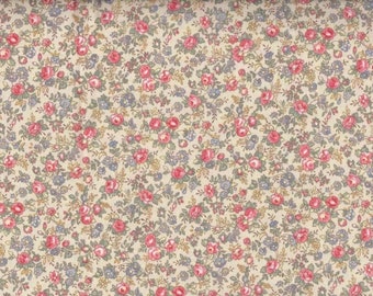 Fabric - Calico Fabric NEW Vintage Look / Cream Floral 100% Cotton - Beautiful