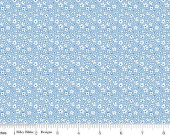 Fabric "BLUE TINY FLORAL" Sunshine and Dewdrops Ditsy Sky 11975 New 100% Premium Cotton by Riley Blake Designs - Continuous Cut For You