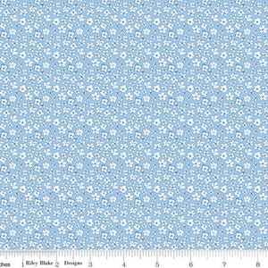 Fabric "BLUE TINY FLORAL" Sunshine and Dewdrops Ditsy Sky 11975 New 100% Premium Cotton by Riley Blake Designs - Continuous Cut For You