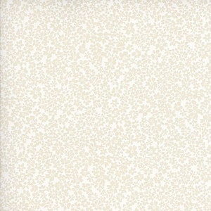 Fabric - WHITE on NATURAL Tiny Floral New!!!!  Always Continuous Cut For You!!!