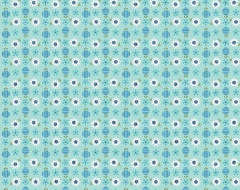 Riley Blake Fat Quarter Song Bird Flowers In Blue Cotton Quilting Fabric