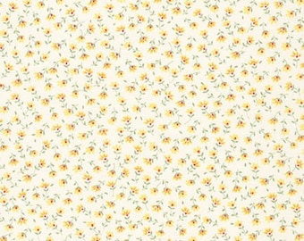 Fabric - Sevenberry Petite Fleurs - Tiny Yellow Flowers Fabric - GOING OUT of PRINT!!!!!