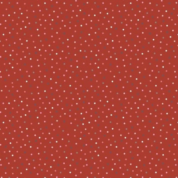 COUNTRY CONFETTI Fabric speckled Hen RED by Poppie Etsy