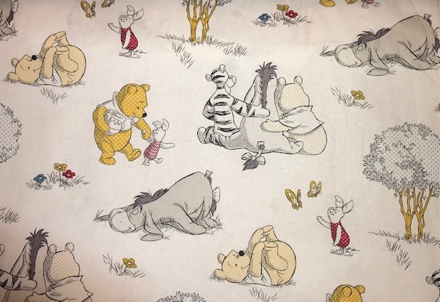 winnie the pooh fabric, pooh fabric, piglet fabric, eeyore fabric, cotton  fabric,knit fabric,fabric by the yard