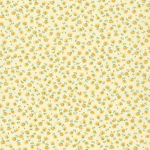 Fabric - BUTTERCUP ***  Sevenberry Petite Fleurs - Tiny Yellow Floral Fabric