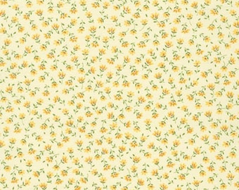 Fabric - BUTTERCUP ***  Sevenberry Petite Fleurs - Tiny Yellow Floral Fabric