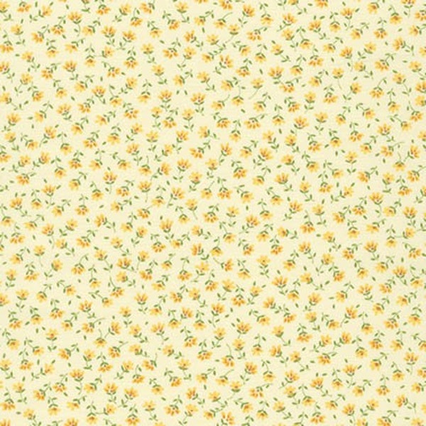 Fabric - BUTTERCUP ***  Sevenberry Petite Fleurs - Tiny Yellow Floral Fabric